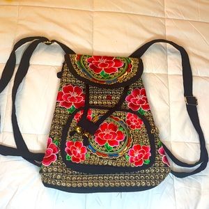 Embroidered purse/backpack from Mexico